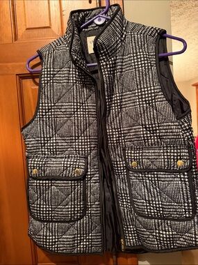 Cambridge Dry Goods Black & White Quilted Plaid Vest